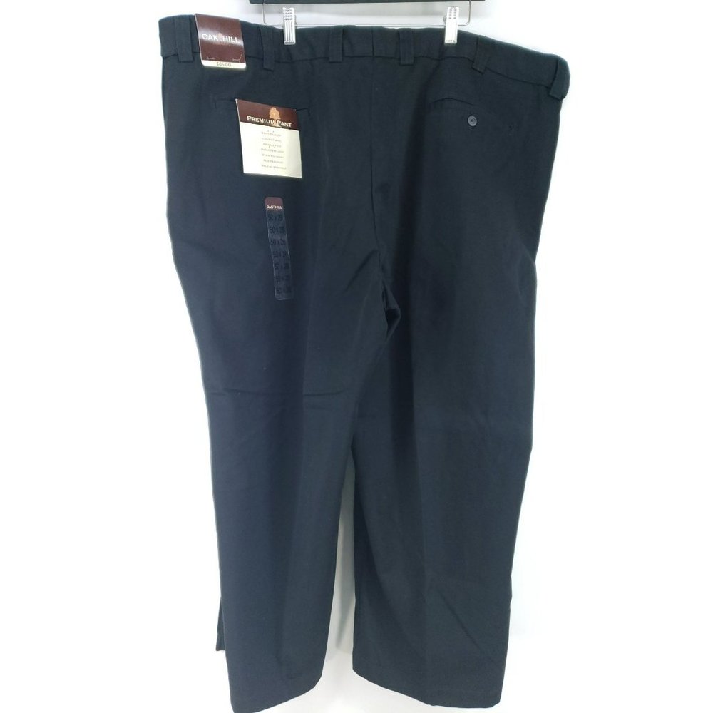 Oak Hill Men's Size 50/28 Relaxed Waist Dress Pants Black